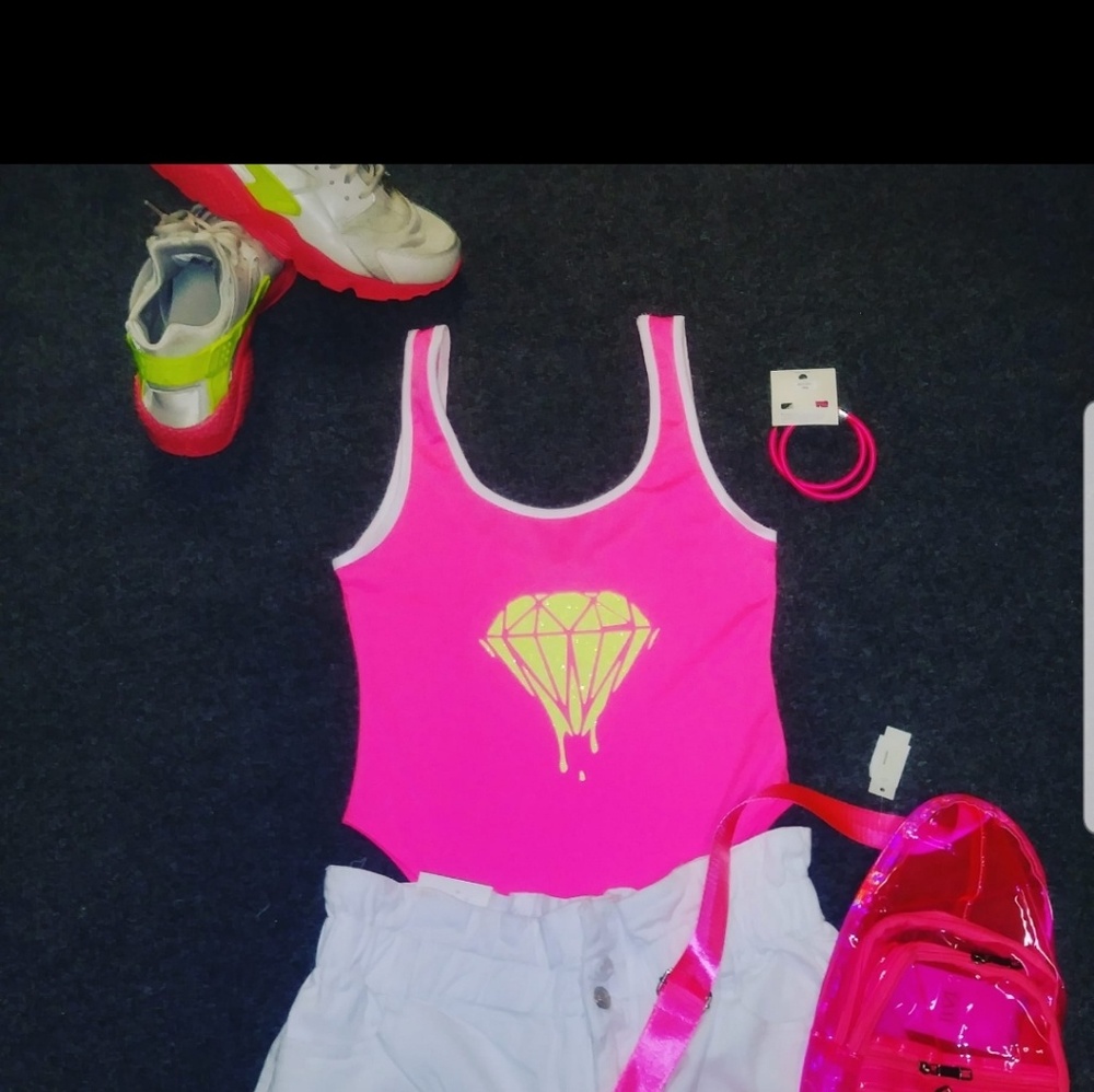 Glittery pink one piece top